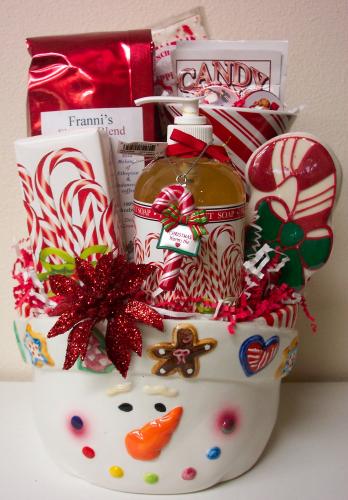 Christmas Snowman Gift Basket 