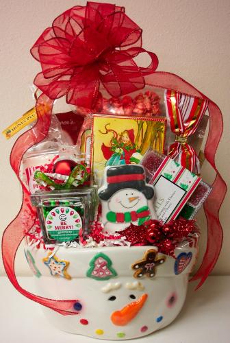 Christmas Snowman Gift Basket