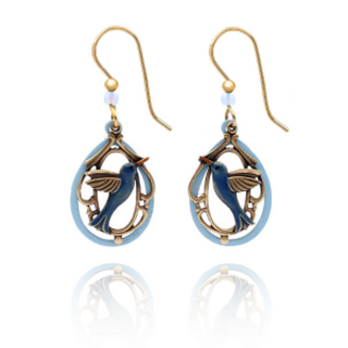 Hummingbirds in Teardrops Dangle Earrings