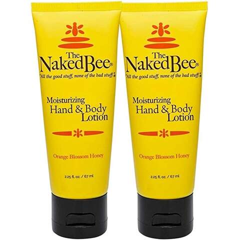 Naked Bee 2 tubes -Moisturizing Orange Blossom Honey Hand and Body Lotion, 2.25 oz