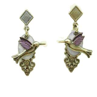 Purple-winged Hummingbird Stud Earrings