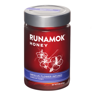 Runamok Hibiscus Infused Honey 9oz jar