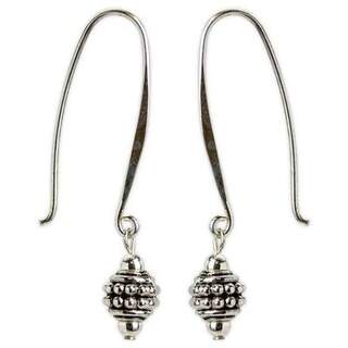 Jody Coyote Round Beaded Ball Hypoallergenic Dangle Earrings