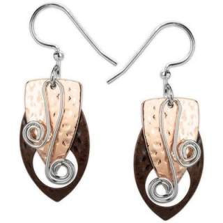 Jody Coyote Mixed Metal with Coils Dangle Earrings