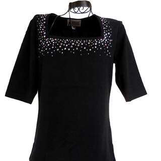 Christine Alexander Black Women's Top with Swarovski Crystals