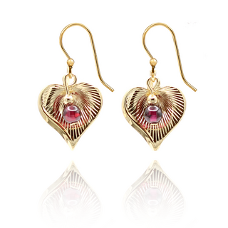 Heart with Bead Dangle Earrings