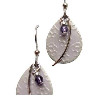 Lavender Painted Teardrops with Swish Dangle Earrings