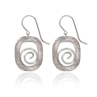 Soft Square with Coil Dangle Earrings