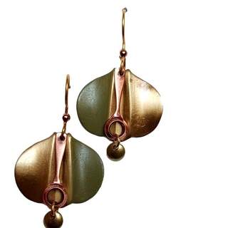 Mixed Metal Layers with Bead Dangle Earrings